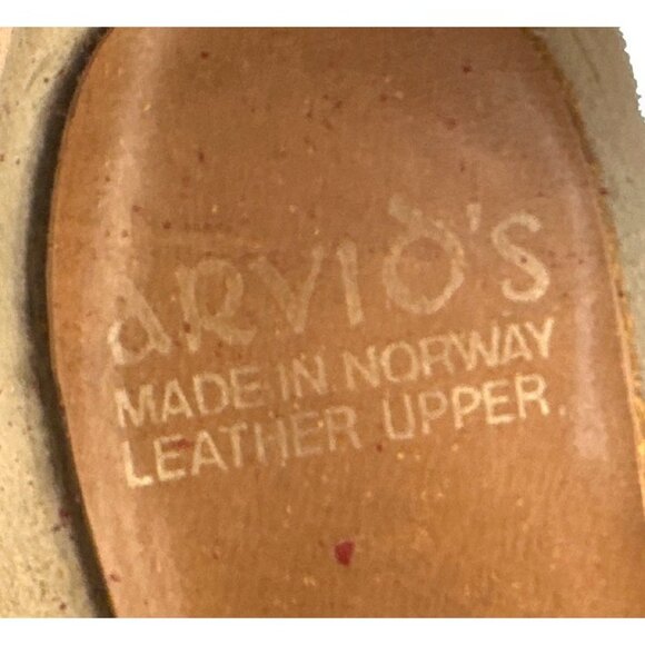 Arvios Vintage Leather Ski Boots Made In Norway With Red & White Accents Size 38 main image 10